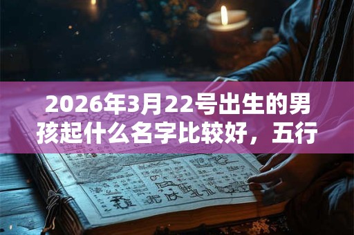 2026年3月22号出生的男孩起什么名字比较好，五行属什么