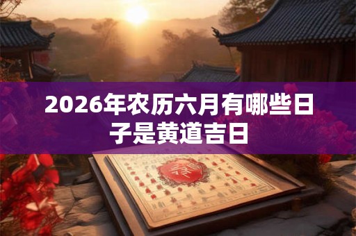 2026年农历六月有哪些日子是黄道吉日 2026年农历六月有哪些日子是黄道吉日