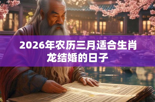 2026年农历三月适合生肖龙结婚的日子
