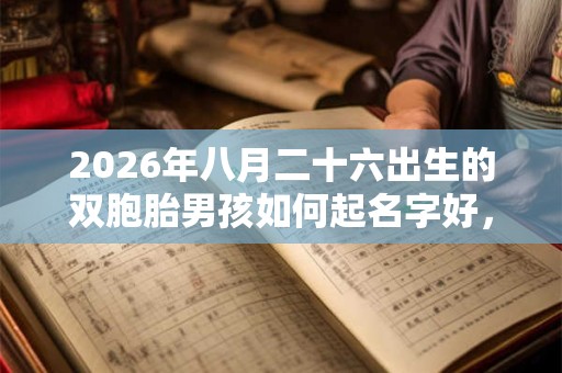 2026年八月二十六出生的双胞胎男孩如何起名字好，五行属什么？