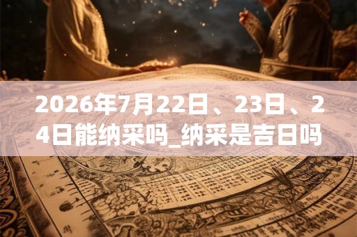 2026年7月22日、23日、24日能纳采吗_纳采是吉日吗