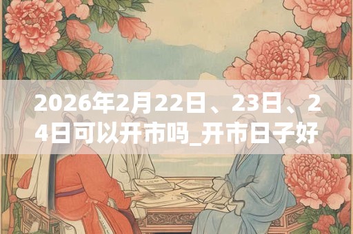 2026年2月22日、23日、24日可以开市吗_开市日子好吗 2026年2月22日、23日、24日可以开市吗_开市日子好吗