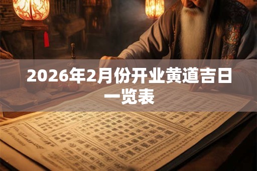 2026年2月份开业黄道吉日一览表