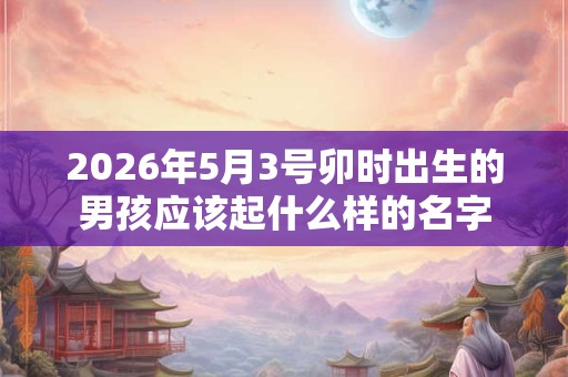 2026年5月3号卯时出生的男孩应该起什么样的名字