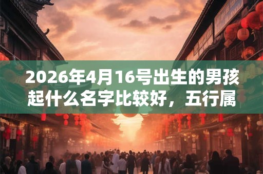 2026年4月16号出生的男孩起什么名字比较好，五行属什么