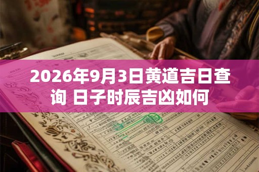 2026年9月3日黄道吉日查询 日子时辰吉凶如何