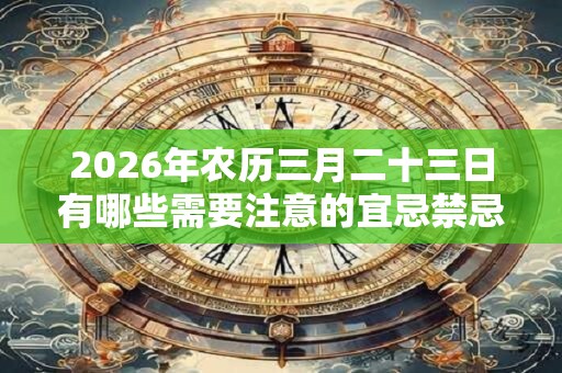 2026年农历三月二十三日有哪些需要注意的宜忌禁忌？