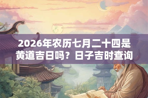 2026年农历七月二十四是黄道吉日吗？日子吉时查询！
