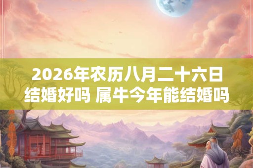 2026年农历八月二十六日结婚好吗 属牛今年能结婚吗