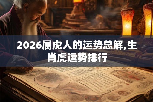 2026属虎人的运势总解,生肖虎运势排行