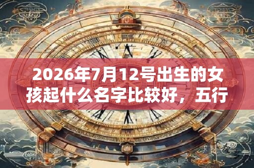 2026年7月12号出生的女孩起什么名字比较好，五行属什么