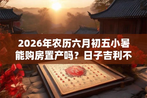 2026年农历六月初五小暑能购房置产吗?日子吉利不吉利? 2026年农历六月初五小暑能购房置产吗?日子吉利不吉利?
