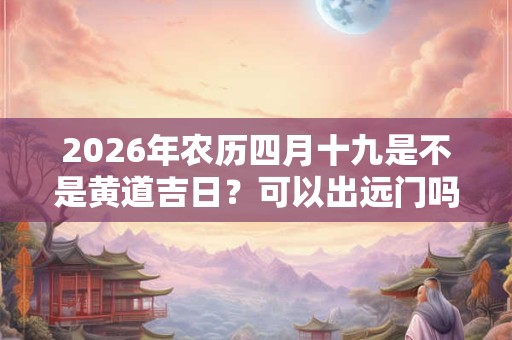 2026年农历四月十九是不是黄道吉日？可以出远门吗？