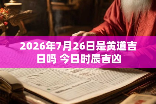 2026年7月26日是黄道吉日吗 今日时辰吉凶
