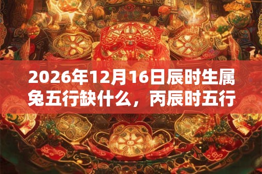 2026年12月16日辰时生属兔五行缺什么，丙辰时五行缺什么