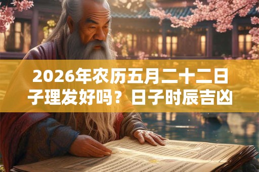 2026年农历五月二十二日子理发好吗？日子时辰吉凶？