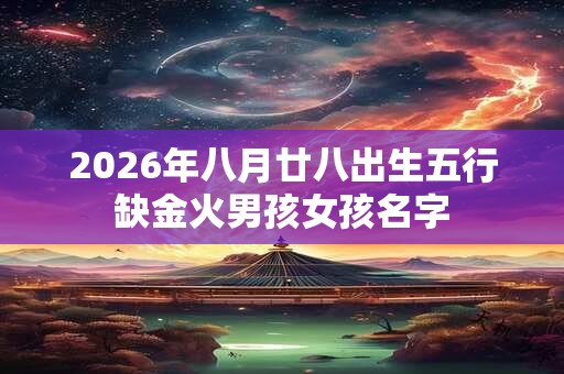 2026年八月廿八出生五行缺金火男孩女孩名字 2026年八月廿八出生五行缺金火男孩女孩名字