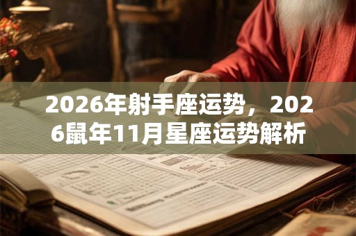 2026年射手座运势,2026鼠年11月星座运势解析 2026年射手座运势,2026鼠年11月星座运势解析