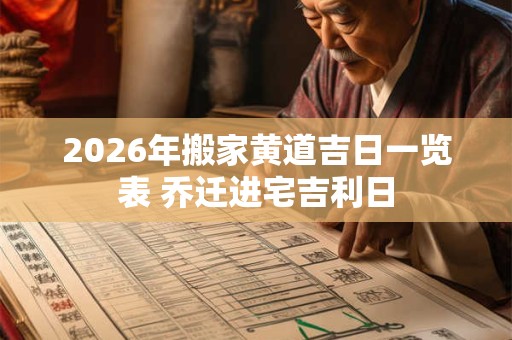 2026年搬家黄道吉日一览表 乔迁进宅吉利日