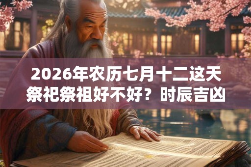2026年农历七月十二这天祭祀祭祖好不好？时辰吉凶如何？
