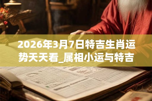 2026年3月7日特吉生肖运势天天看_属相小运与特吉生肖播报 2026年3月7日特吉生肖运势天天看_属相小运与特吉生肖播报