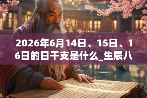2026年6月14日、15日、16日的日干支是什么_生辰八字