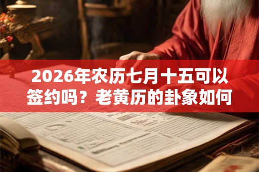 2026年农历七月十五可以签约吗？老黄历的卦象如何？