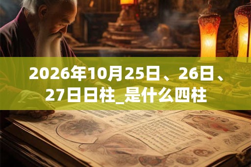 2026年10月25日、26日、27日日柱_是什么四柱