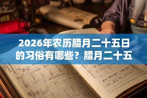 2026年农历腊月二十五日的习俗有哪些？腊月二十五日传统活动