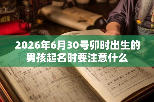 2026年6月30号卯时出生的男孩起名时要注意什么