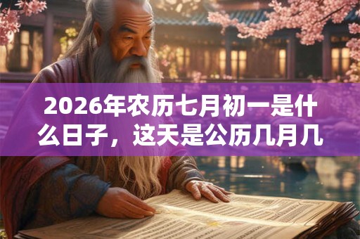 2026年农历七月初一是什么日子,这天是公历几月几号? 2026年农历七月初一是什么日子,这天是公历几月几号?
