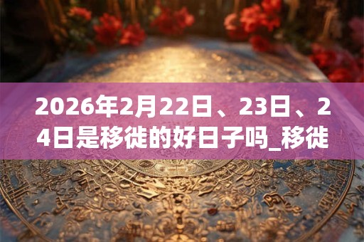 2026年2月22日、23日、24日是移徙的好日子吗_移徙可以吗