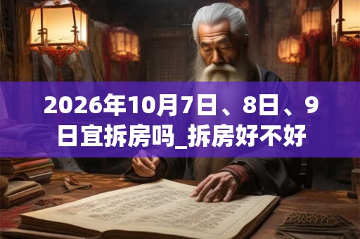 2026年10月7日、8日、9日宜拆房吗_拆房好不好