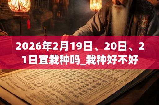 2026年2月19日、20日、21日宜栽种吗_栽种好不好