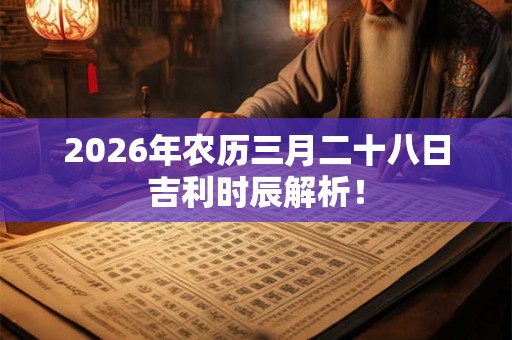 2026年农历三月二十八日吉利时辰解析！