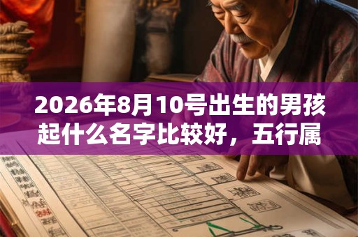 2026年8月10号出生的男孩起什么名字比较好，五行属什么