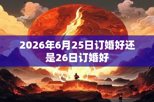 2026年6月25日订婚好还是26日订婚好