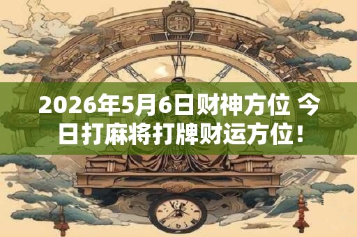 2026年5月6日财神方位 今日打麻将打牌财运方位！