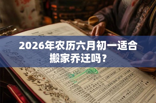 2026年农历六月初一适合搬家乔迁吗？