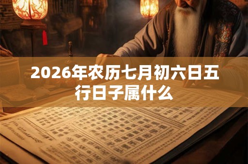 2026年农历七月初六日五行日子属什么