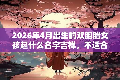 2026年4月出生的双胞胎女孩起什么名字吉祥，不适合用哪些字