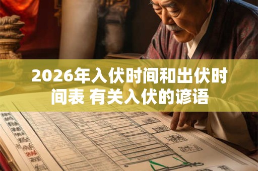 2026年入伏时间和出伏时间表 有关入伏的谚语