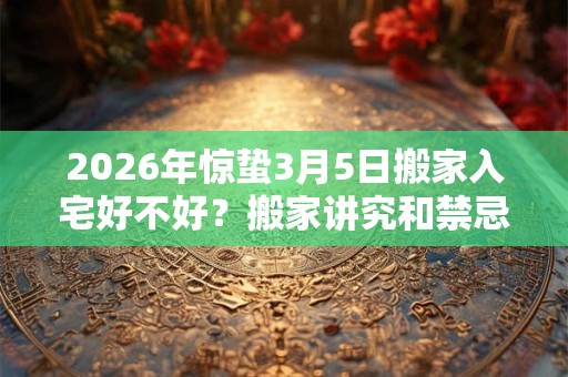 2026年惊蛰3月5日搬家入宅好不好？搬家讲究和禁忌一览！