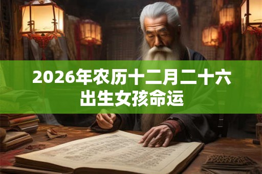 2026年农历十二月二十六出生女孩命运