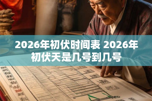 2026年初伏时间表 2026年初伏天是几号到几号