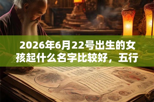 2026年6月22号出生的女孩起什么名字比较好，五行属什么