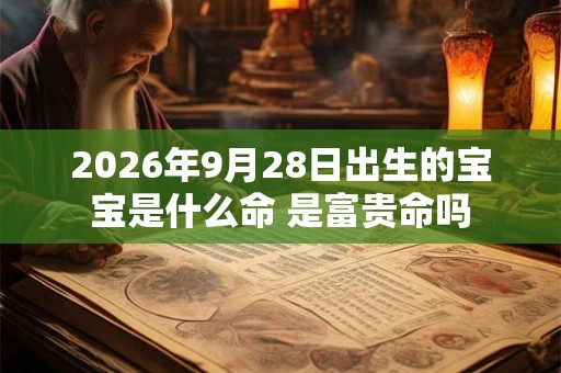 2026年9月28日出生的宝宝是什么命 是富贵命吗
