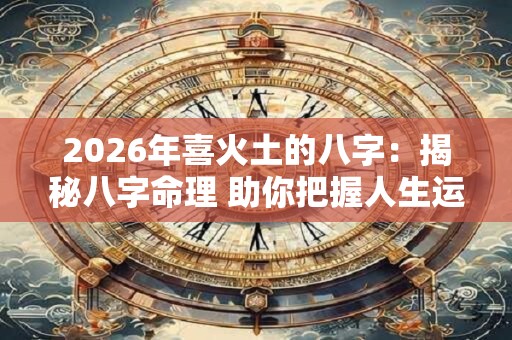 2026年喜火土的八字：揭秘八字命理 助你把握人生运势！