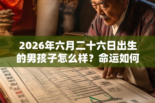 2026年六月二十六日出生的男孩子怎么样？命运如何？