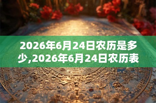 2026年6月24日农历是多少,2026年6月24日农历表